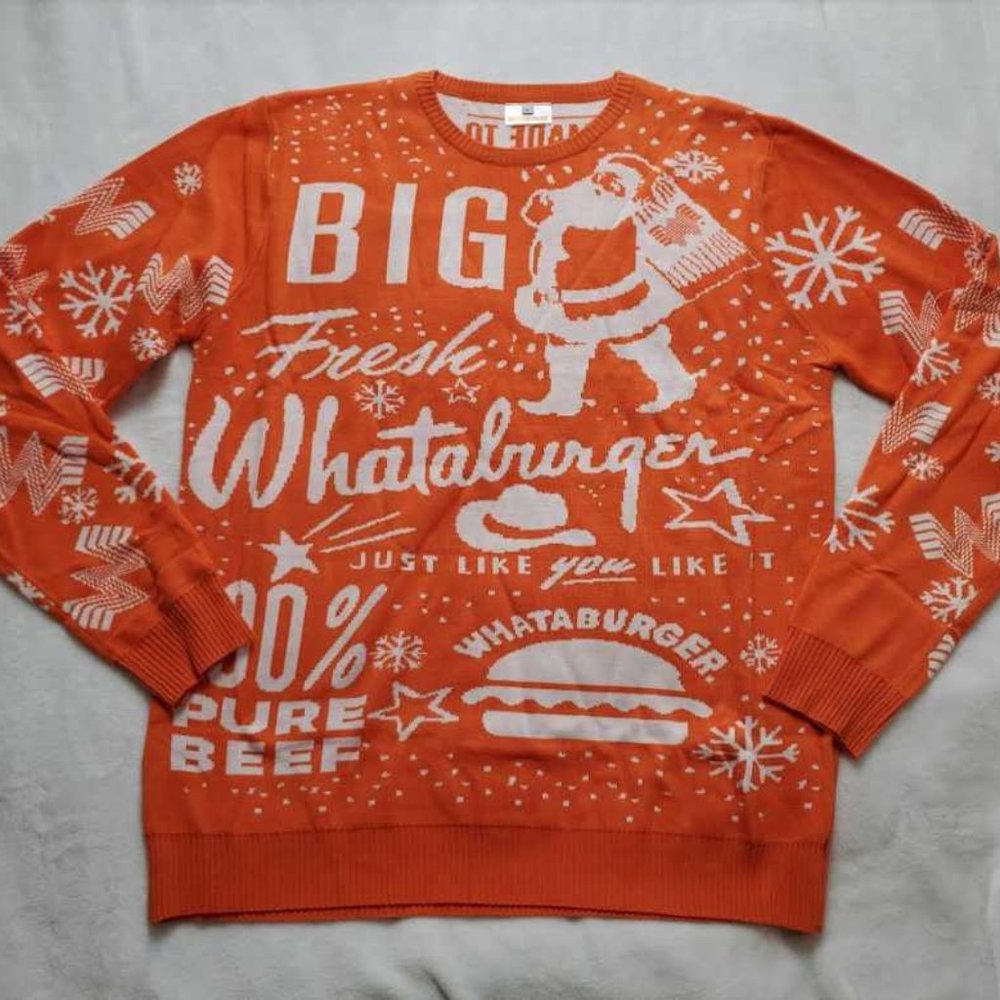 New men's L  Whataburger ugly Christmas sweater